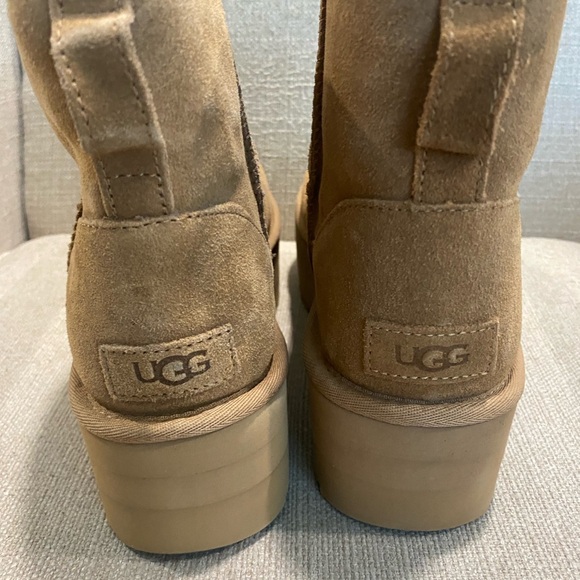 UGG Classic Mini Platform Chestnut Brown Boot Size 9 - Picture 10 of 12